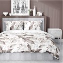 Pościel satynowa 160x200 Beżowa brązowa liście 5326 B Home Satin 41 Pościel satynowa 160x200 Beżowa brązowa liście 5326 B Home Satin 41
