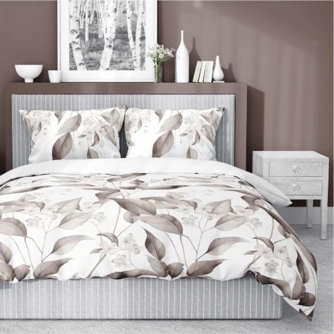 Pościel satynowa 160x200 Beżowa brązowa liście 5326 B Home Satin 41 Pościel satynowa 160x200 Beżowa brązowa liście 5326 B Home Satin 41