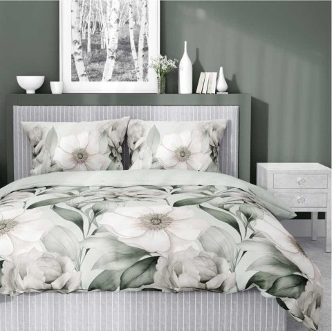 Pościel satynowa 220x200 Romantyczna Magnolia zielona 5220 B Home Satin 41 Pościel satynowa 220x200 Romantyczna Magnolia zielona 5220 B Home Satin 41