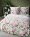 Pościel satynowa 220x200 Różowe kwiaty na białym tle 5328 A Home Satin 41
