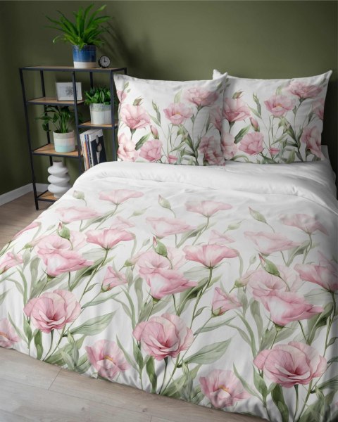 Pościel satynowa 220x200 Różowe kwiaty na białym tle 5328 A Home Satin 41 Pościel satynowa 220x200 Różowe kwiaty na białym tle 5328 A Home Satin 41