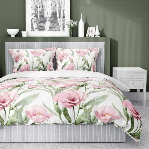 Pościel satynowa 220x200 Różowe kwiaty na białym tle 5328 A Home Satin 41 Pościel satynowa 220x200 Różowe kwiaty na białym tle 5328 A Home Satin 41