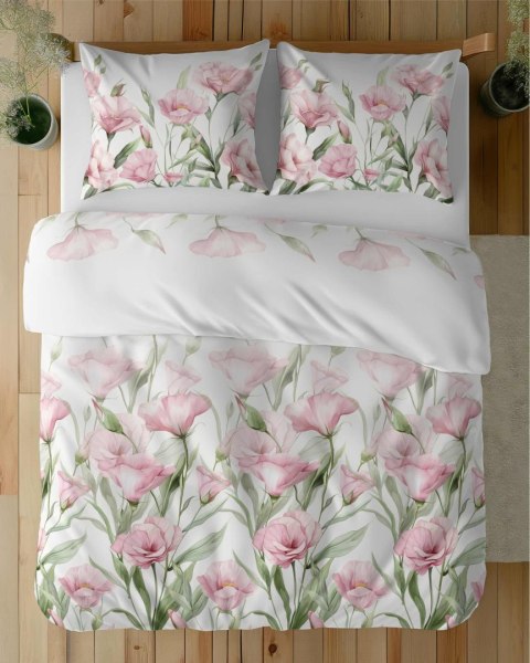 Pościel satynowa 220x200 Różowe kwiaty na białym tle 5328 A Home Satin 41 Pościel satynowa 220x200 Różowe kwiaty na białym tle 5328 A Home Satin 41