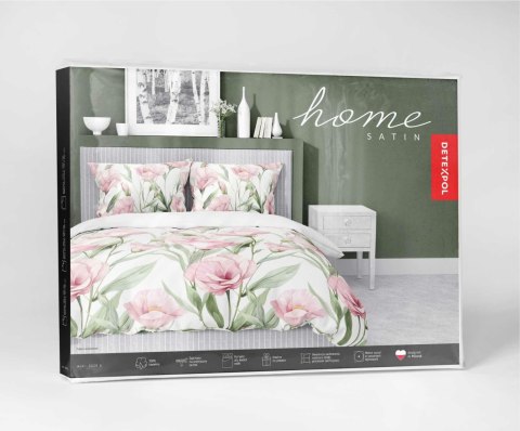 Pościel satynowa 220x200 Różowe kwiaty na białym tle 5328 A Home Satin 41 Pościel satynowa 220x200 Różowe kwiaty na białym tle 5328 A Home Satin 41