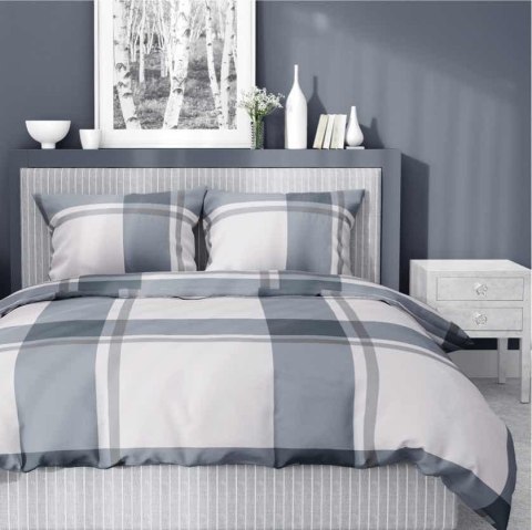 Pościel satynowa 220x200 kratka duża szara beżowa 5218 A Home Satin 41 Pościel satynowa 220x200 kratka duża szara beżowa 5218 A Home Satin 41
