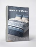 Pościel z mikrofibry 160x200 Niebieska beżowa geometria 5028 A 65 Light