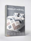Pościel z mikrofibry 220x200 Niebieska beżowa geometryczny wzór 5026 A 65 Light Pościel z mikrofibry 220x200 Niebieska beżowa geometryczny wzór 5026 A 65 Light