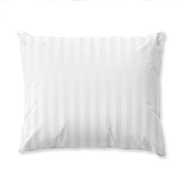 Poszewka bawełniana 50x70 na zakład 20 cm Adamaszkowa pasek 2 cm biała hotelowa PC