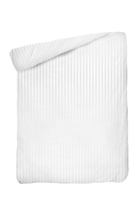 Poszwa bawełniana 160x200 na zakład 25 cm Adamaszkowa pasek 2 cm biała hotelowa PC
