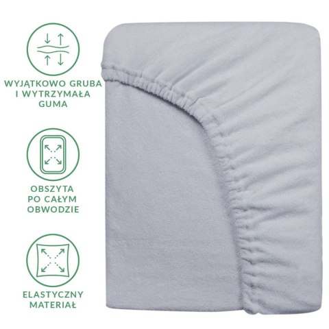 Prześcieradło frotte z gumką 120x200 popielate 024 Premium Prześcieradło frotte z gumką 120x200 popielate 024 Premium