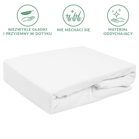 Prześcieradło frotte z gumką 140x200 białe 001 Premium Prześcieradło frotte z gumką 140x200 białe 001 Premium