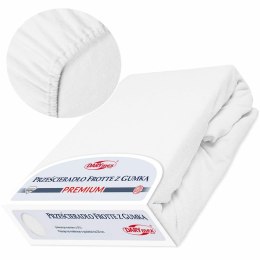 Prześcieradło frotte z gumką 160x200 białe 001 Premium