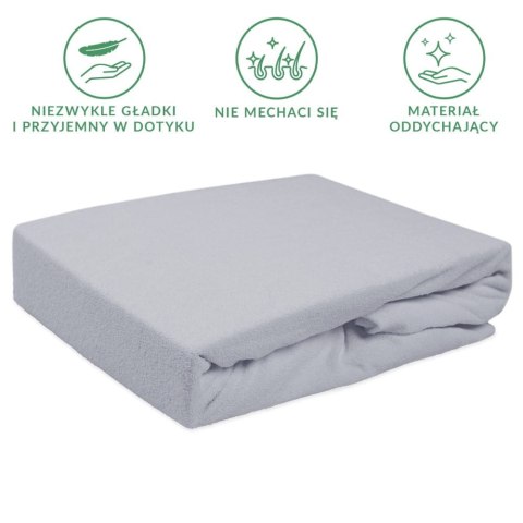 Prześcieradło frotte z gumką 90x200 popielate 024 Premium Prześcieradło frotte z gumką 90x200 popielate 024 Premium