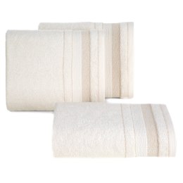 Ręcznik April 01 50x90 kremowy z żakardową bordiurą z błyszczącą nicią 500 g/m2 Eurofirany