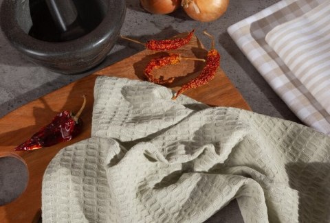 Komplet ścierek kuchennych 3szt 50x70 Lucy beżowa biała kratka Eurofirany Komplet ścierek kuchennych 3szt 50x70 Lucy beżowa biała kratka Eurofirany