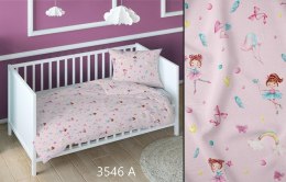 Pościel bawełniana 140x200 baletnica różowa dziecięca zapinana na suwak 3546 A KARO Kraina Snów