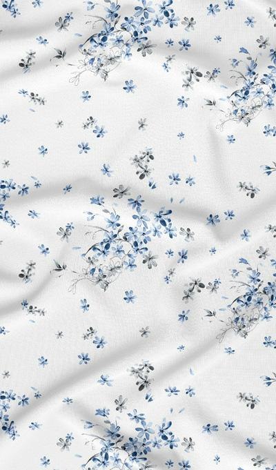 Pościel bawełniana 160x200 biała niebieska kwiatuszki zapinana na suwak 4215 B KARO Bawełna Max Pościel bawełniana 160x200 biała niebieska kwiatuszki zapinana na suwak 4215 B KARO Bawełna Max