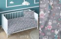 Pościel bawełniana 160x200 króliki szara różowa dziecięca zapinana na suwak 3717 D KARO Kraina Snów Pościel bawełniana 160x200 króliki szara różowa dziecięca zapinana na suwak 3717 D KARO Kraina Snów