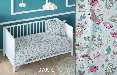 Pościel bawełniana 160x200 pieski aloha miętowa dziecięca zapinana na suwak 3709 C KARO Kraina Snów Pościel bawełniana 160x200 pieski aloha miętowa dziecięca zapinana na suwak 3709 C KARO Kraina Snów