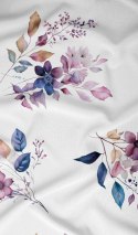 Pościel bawełniana 180x200 biała fioletowa kwiaty zapinana na suwak 4889 A KARO Bawełna Max Pościel bawełniana 180x200 biała fioletowa kwiaty zapinana na suwak 4889 A KARO Bawełna Max