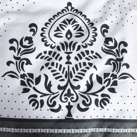 Pościel satynowa 140x200 1543/1 biała grafitowa ornamenty z jedną poszewką Satynlove Pościel satynowa 140x200 1543/1 biała grafitowa ornamenty z jedną poszewką Satynlove