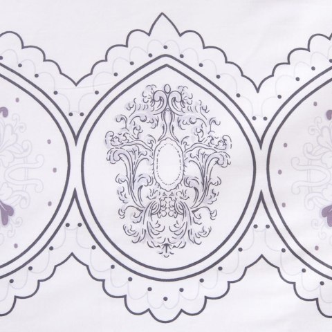 Pościel satynowa 160x200 1542/1 biała niebieska paski ornamenty Satynlove Pościel satynowa 160x200 1542/1 biała niebieska paski ornamenty Satynlove