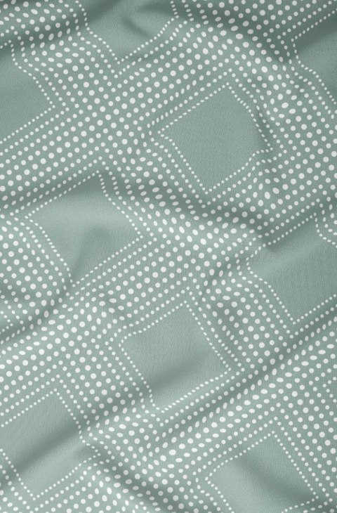 Pościel satynowa 160x200 miętowa geometria zapinana na suwak 5073 C - Karo Satin 160 Pościel satynowa 160x200 miętowa geometria zapinana na suwak 5073 C - Karo Satin 160