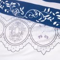 Pościel satynowa 220x200 1542/1 biała niebieska paski ornamenty Satynlove Pościel satynowa 220x200 1542/1 biała niebieska paski ornamenty Satynlove