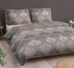 Poszewka bawełniana 40x40 beżowa liście zapinana na suwak 4831 A KARO Bawełna Max