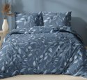 Poszewka bawełniana 40x40 granatowa liście zapinana na suwak 5048 C KARO Bawełna Max Poszewka bawełniana 40x40 granatowa liście zapinana na suwak 5048 C KARO Bawełna Max