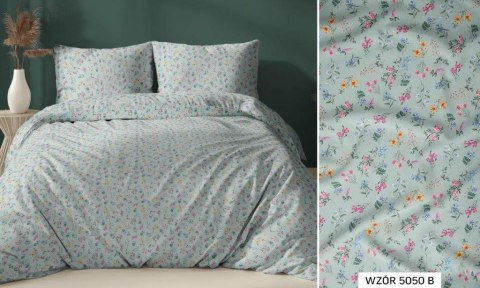 Poszewka bawełniana 40x40 miętowa kolorowa kwiatki zapinana na suwak 5050 B KARO Bawełna Max Poszewka bawełniana 40x40 miętowa kolorowa kwiatki zapinana na suwak 5050 B KARO Bawełna Max