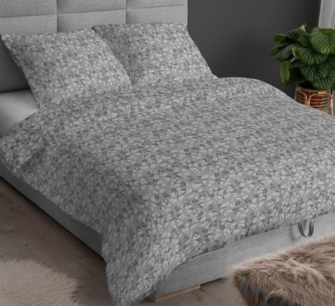 Poszewka bawełniana 40x40 szara liście zapinana na suwak 4886 D KARO Bawełna Max Poszewka bawełniana 40x40 szara liście zapinana na suwak 4886 D KARO Bawełna Max