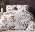 Poszewka bawełniana 50x60 biała beżowa liście zapinana na suwak 4835 C KARO Bawełna Max Poszewka bawełniana 50x60 biała beżowa liście zapinana na suwak 4835 C KARO Bawełna Max