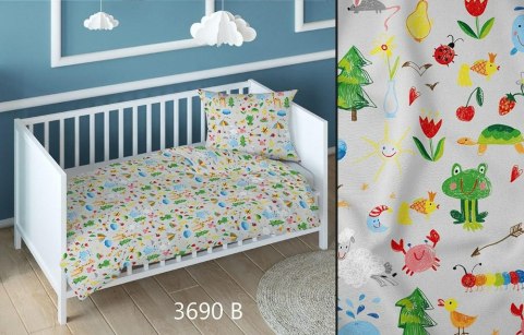 Poszewka bawełniana 50x60 zwierzęta szara kolorowa dziecięca zapinana na suwak 3690 B KARO Kraina Snów Poszewka bawełniana 50x60 zwierzęta szara kolorowa dziecięca zapinana na suwak 3690 B KARO Kraina Snów
