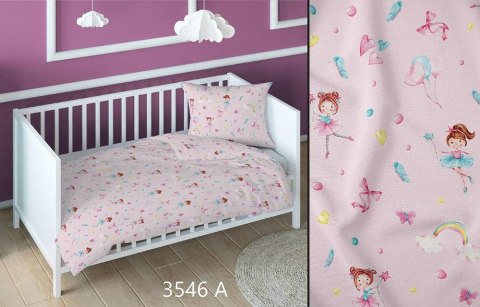 Poszewka bawełniana 70x80 baletnica różowa dziecięca zapinana na suwak 3546 A KARO Kraina Snów
