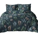 Poszewka bawełniana 70x80 granatowa liście zapinana na suwak 4741 A KARO Bawełna Max Poszewka bawełniana 70x80 granatowa liście zapinana na suwak 4741 A KARO Bawełna Max