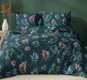 Poszewka bawełniana 70x80 granatowa liście zapinana na suwak 4741 A KARO Bawełna Max Poszewka bawełniana 70x80 granatowa liście zapinana na suwak 4741 A KARO Bawełna Max