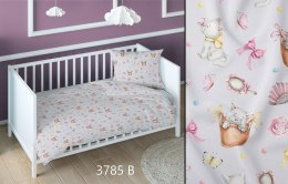 Poszewka bawełniana 70x80 kotki szara różowa dziecięca zapinana na suwak 3785 B KARO Kraina Snów