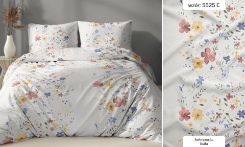 Poszewka bawełniana 70x80 kremowa kolorowa kwiaty zapinana na suwak 5525 C KARO Bawełna Max Poszewka bawełniana 70x80 kremowa kolorowa kwiaty zapinana na suwak 5525 C KARO Bawełna Max