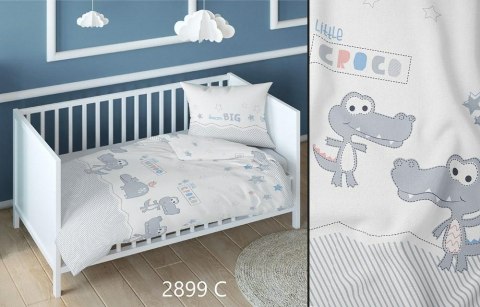 Poszewka bawełniana 70x80 krokodyle biała szara dziecięca zapinana na suwak 2899 C KARO Kraina Snów Poszewka bawełniana 70x80 krokodyle biała szara dziecięca zapinana na suwak 2899 C KARO Kraina Snów