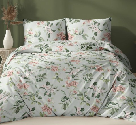 Poszewka bawełniana 70x80 miętowa kwiaty zapinana na suwak 5047 A KARO Bawełna Max Poszewka bawełniana 70x80 miętowa kwiaty zapinana na suwak 5047 A KARO Bawełna Max