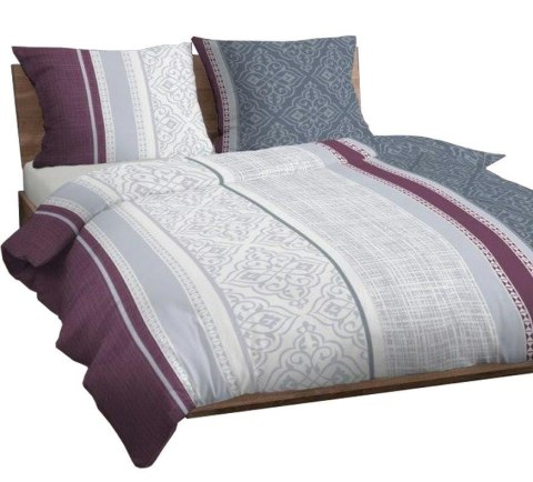 Poszewka bawełniana 70x80 ornamenty bordowa szara zapinana na suwak 3567 C KARO Bawełna Max Poszewka bawełniana 70x80 ornamenty bordowa szara zapinana na suwak 3567 C KARO Bawełna Max