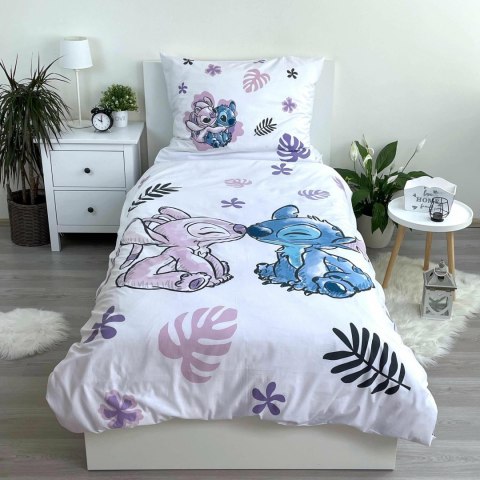 Pościel bawełniana 160x200 Lilo i Stitch biała fioletowa poszewka 70x80 August 23 Pościel bawełniana 160x200 Lilo i Stitch biała fioletowa poszewka 70x80 August 23