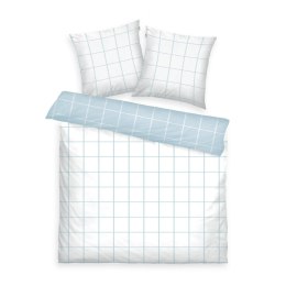 Pościel bawełniana 200x220 Tom Tailor błęktina biała kratka Renforce poszewki 80x80