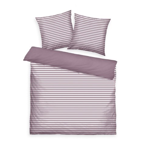 Pościel bawełniana 200x220 Tom Tailor wrzosowa fioletowa pasy Renforce poszewki 80x80 Pościel bawełniana 200x220 Tom Tailor wrzosowa fioletowa pasy Renforce poszewki 80x80