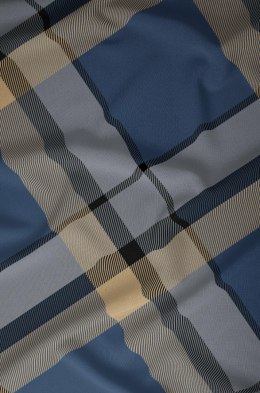 Pościel satynowa 140x200 granatowa beżowa kratka zapinana na suwak 5069 A - Karo Satin 160
