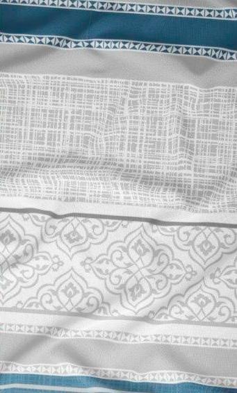 Pościel satynowa 140x200 niebieska szara ornamenty zapinana na suwak 3567 D KARO Satin Pościel satynowa 140x200 niebieska szara ornamenty zapinana na suwak 3567 D KARO Satin