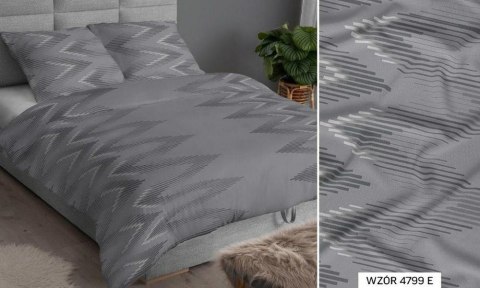 Pościel satynowa 140x200 szara geometria zapinana na suwak 4799 E KARO Satin Pościel satynowa 140x200 szara geometria zapinana na suwak 4799 E KARO Satin