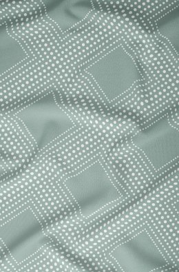 Poszewka satynowa 40x40 miętowa geometria zapinana na suwak 5073 C - Karo Satin 160