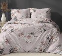 Poszewka satynowa 40x40 pudrowa różowa kwiaty zapinana na suwak 5067 A - Karo Satin 160